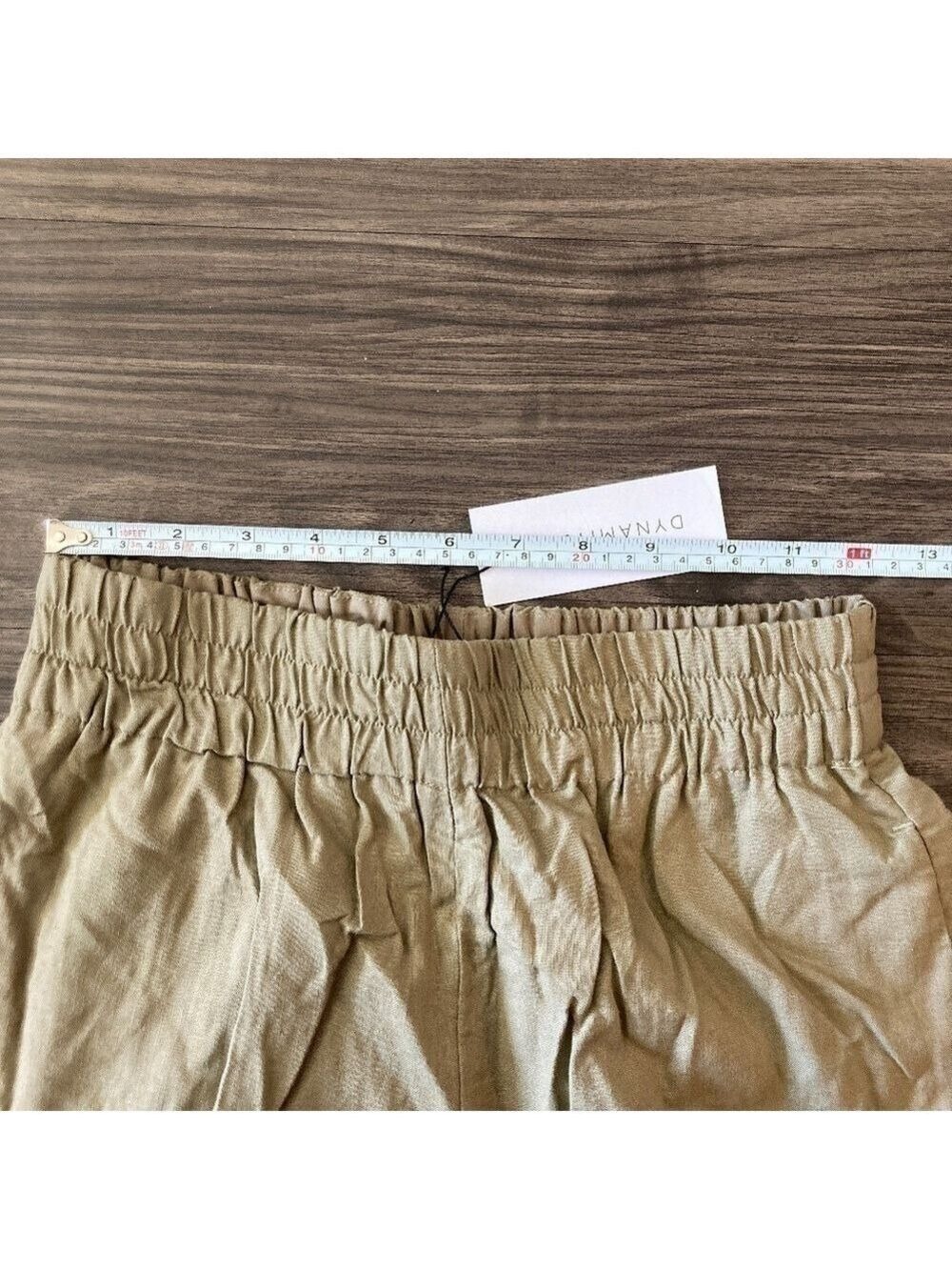NEW Dynamite Jerri Pull On Linen Shorts High Waisted in Covert Green - Picture 7 of 10